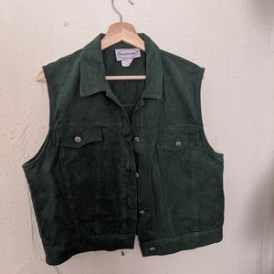 Green jean vest